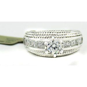 Lab Created Cubic Zirconia 14k White Gold Engagement Ring